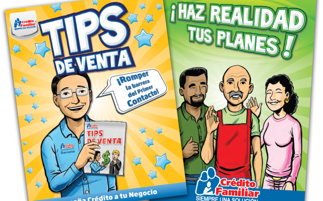 Cómic de capacitación para vendedores — Crédito Familiar