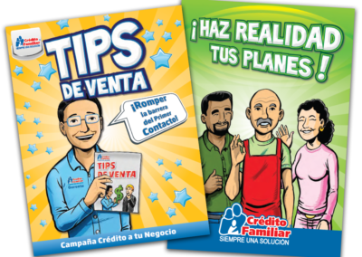 Cómic de capacitación para vendedores — Crédito Familiar